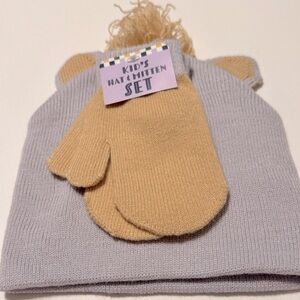 Kids Hat and Mittens Set One Size